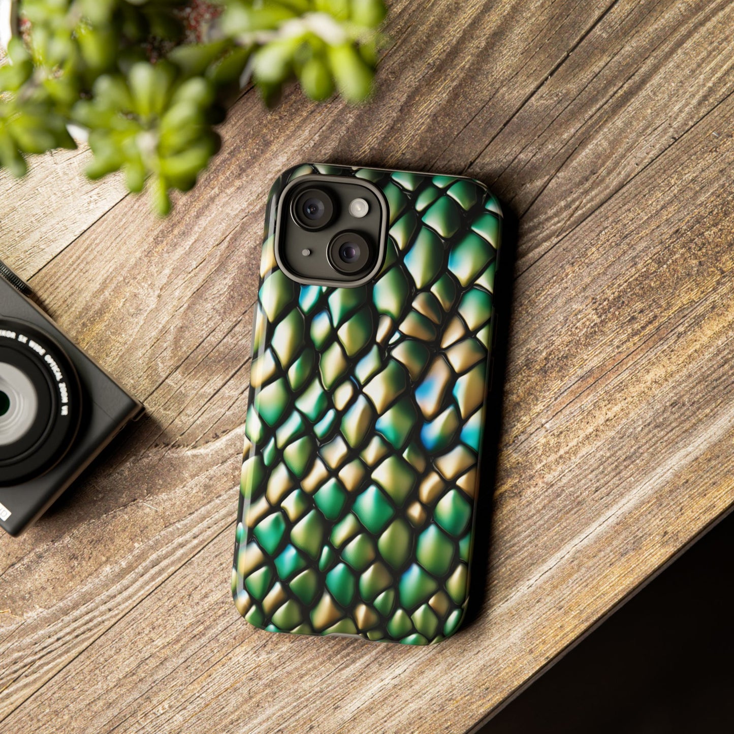 BOGOF! GREEN SCALES phone case TOUGH iPhone 16/15/14/13/12/11 Pro Max | Galaxy S24/S23/S22 Ultra | Pixel 7/8/9 | Slim & Tough