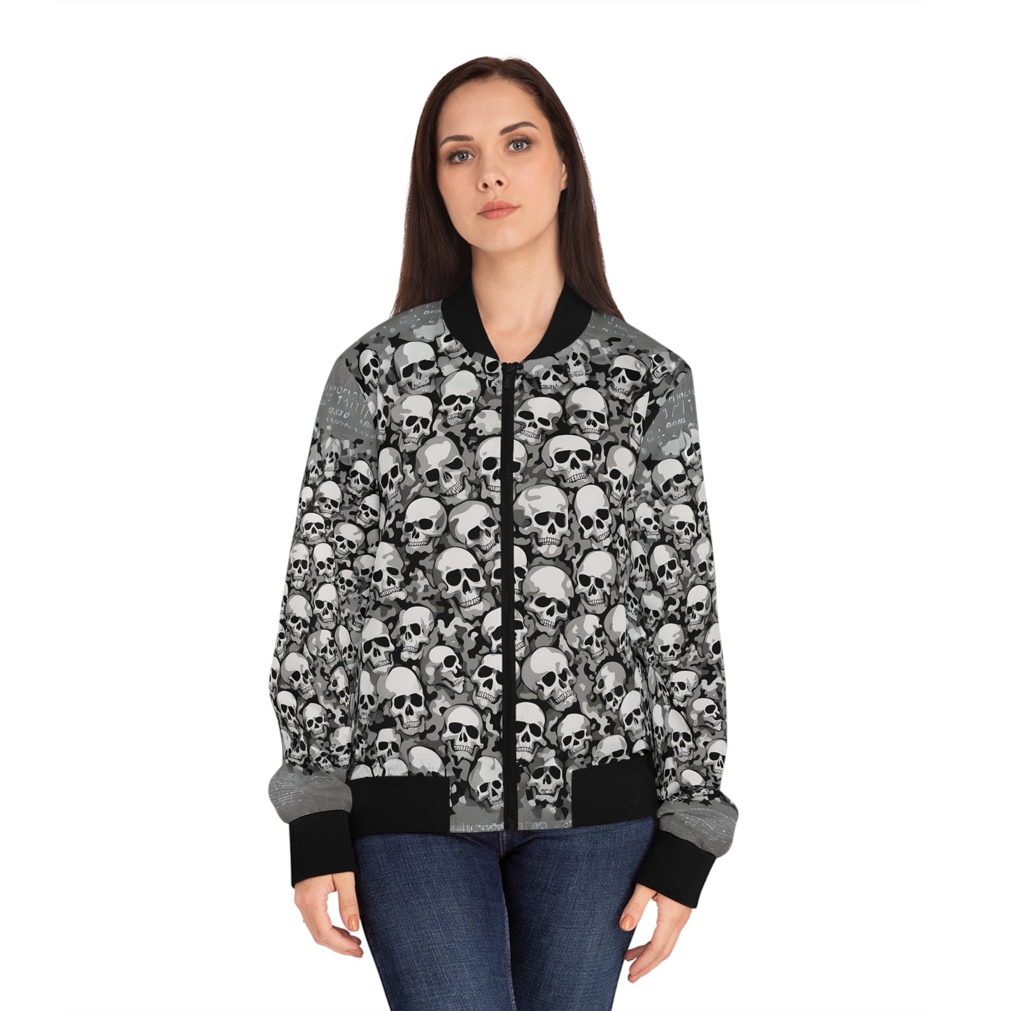 Bomber Jacket skull camo black grey