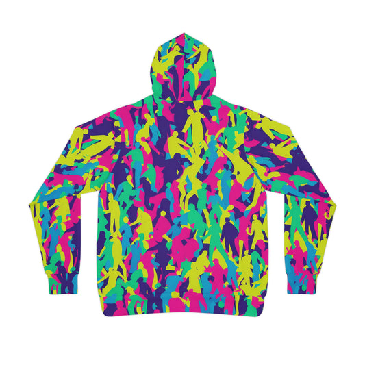 Adversarial anti AI (facial recognition) Hoodie COLOR walking