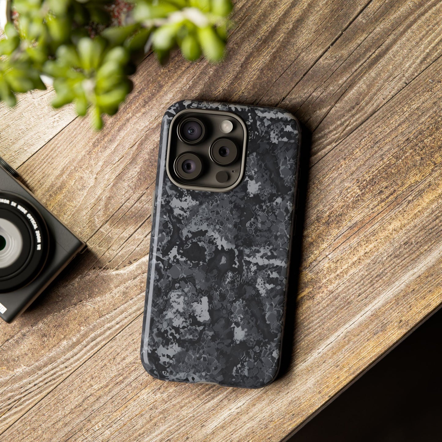 BLACK CAMO phone case TOUGH iPhone 16/15/14/13/12/11 Pro Max | Galaxy S24/S23/S22 Ultra | Pixel 7/8/9 | Slim & Tough