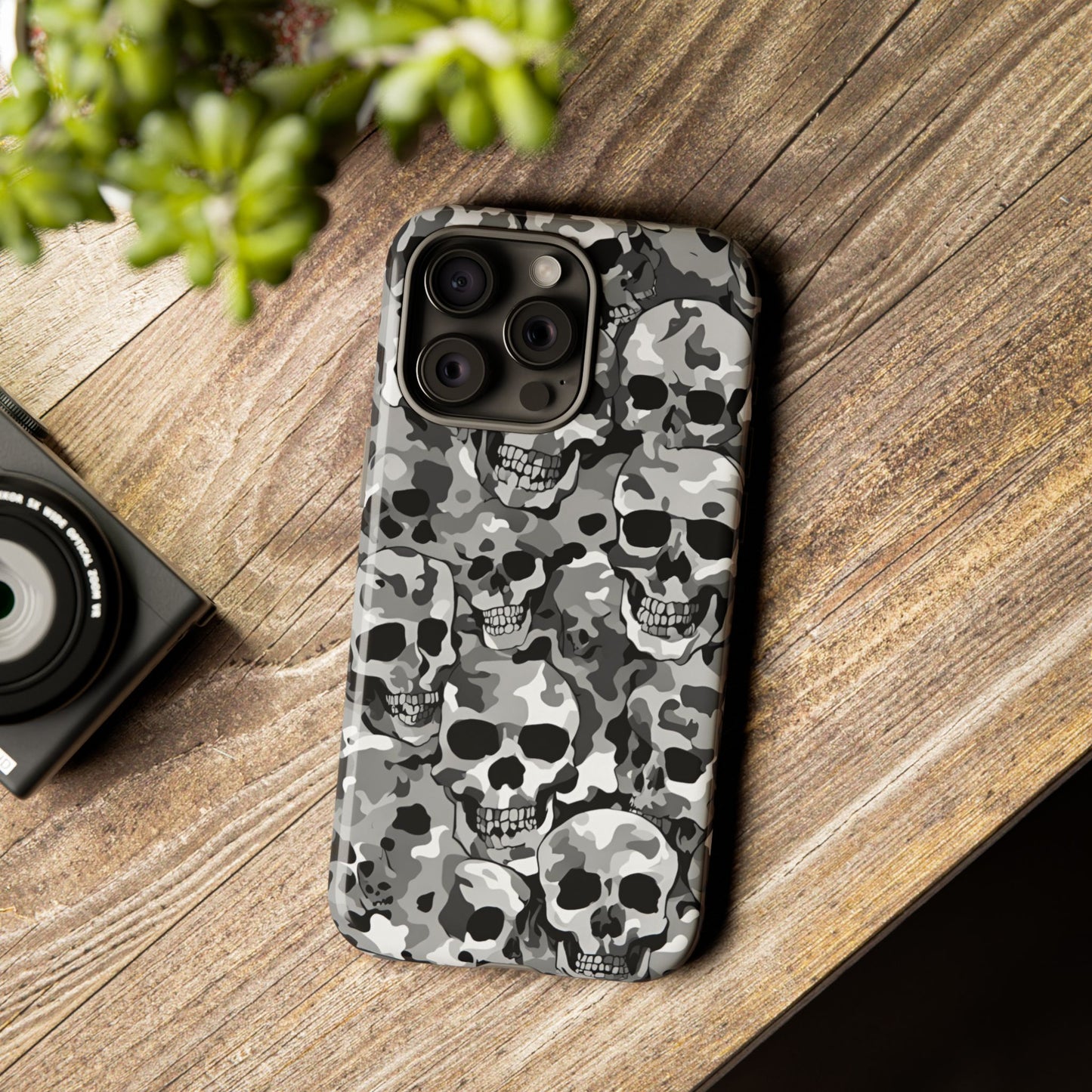 SKULL CAMO phone case TOUGH iPhone 16/15/14/13/12/11 Pro Max | Galaxy S24/S23/S22 Ultra | Pixel 7/8/9 | Slim & Tough