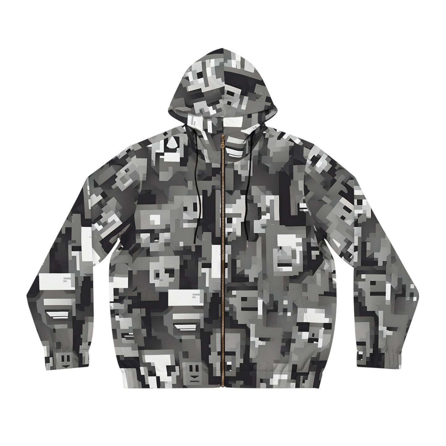 Anti Facial Recognition Hoodie, Anti Surveillance Clothing for Gamers 8-bit design