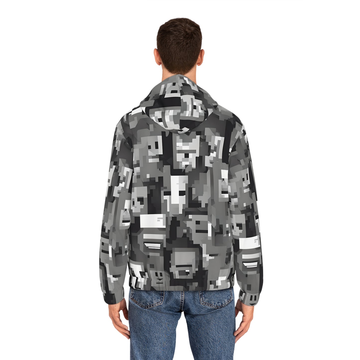 Anti Facial Recognition Hoodie, Anti Surveillance Clothing for Gamers 8-bit design