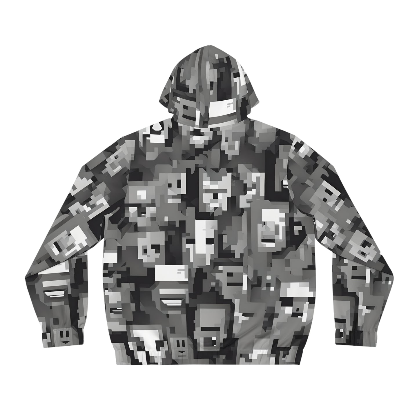 Anti Facial Recognition Hoodie, Anti Surveillance Clothing for Gamers 8-bit design