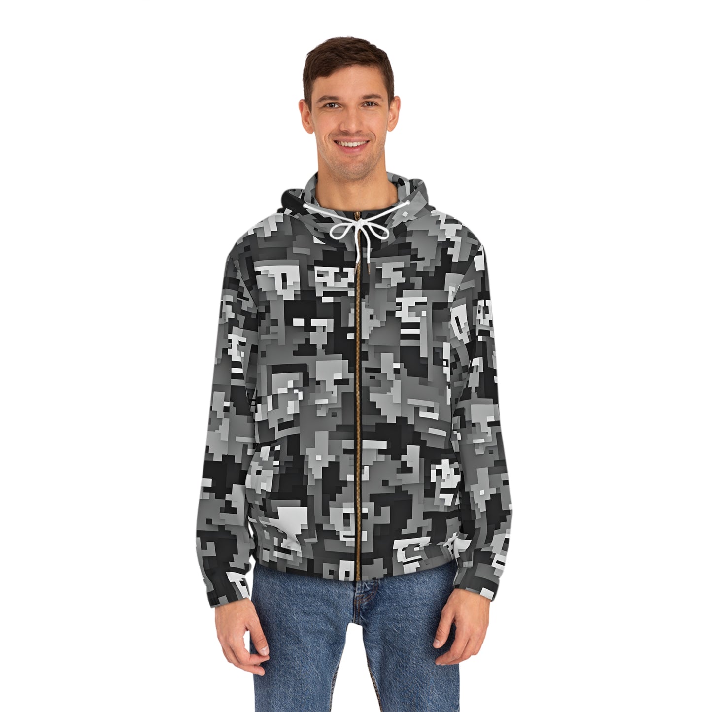 Anti Facial Recognition Hoodie, Anti Surveillance Clothing for Gamers 8-bit design