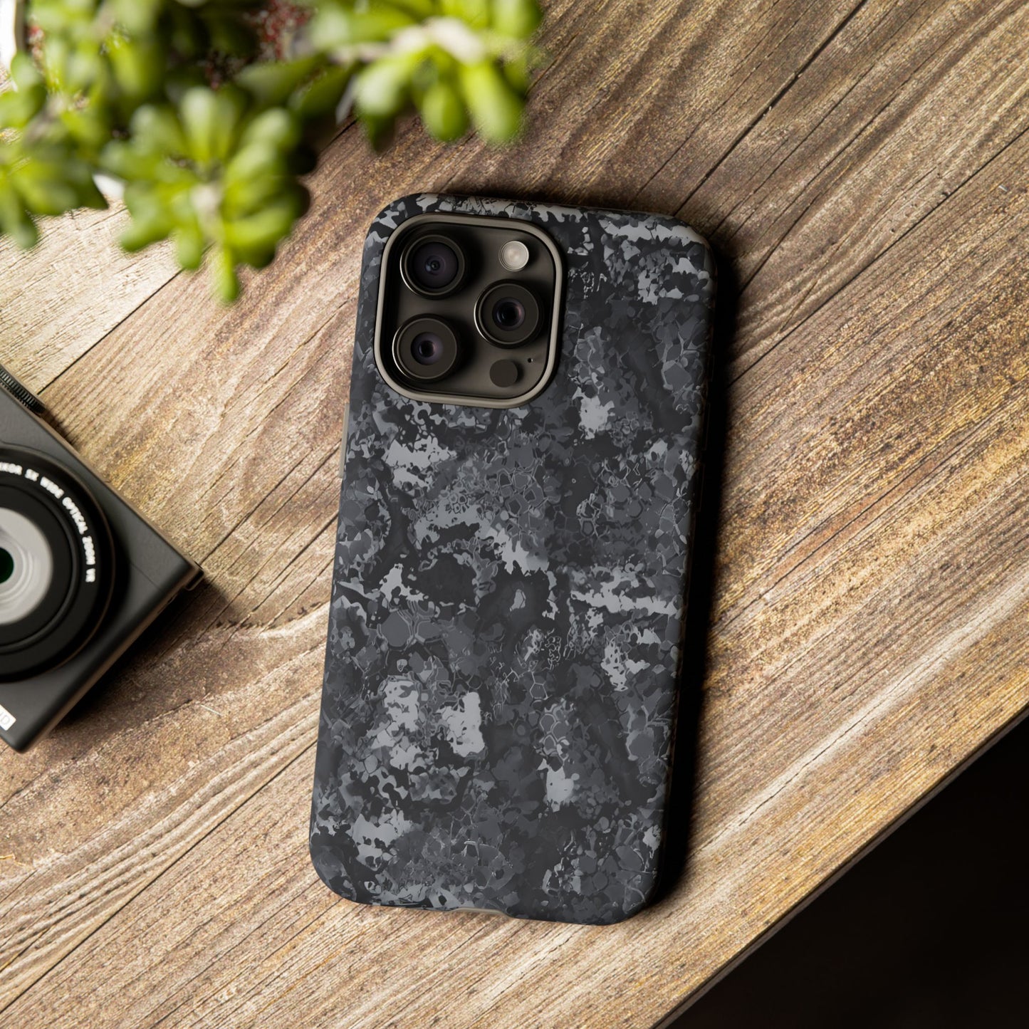 BLACK CAMO phone case TOUGH iPhone 16/15/14/13/12/11 Pro Max | Galaxy S24/S23/S22 Ultra | Pixel 7/8/9 | Slim & Tough