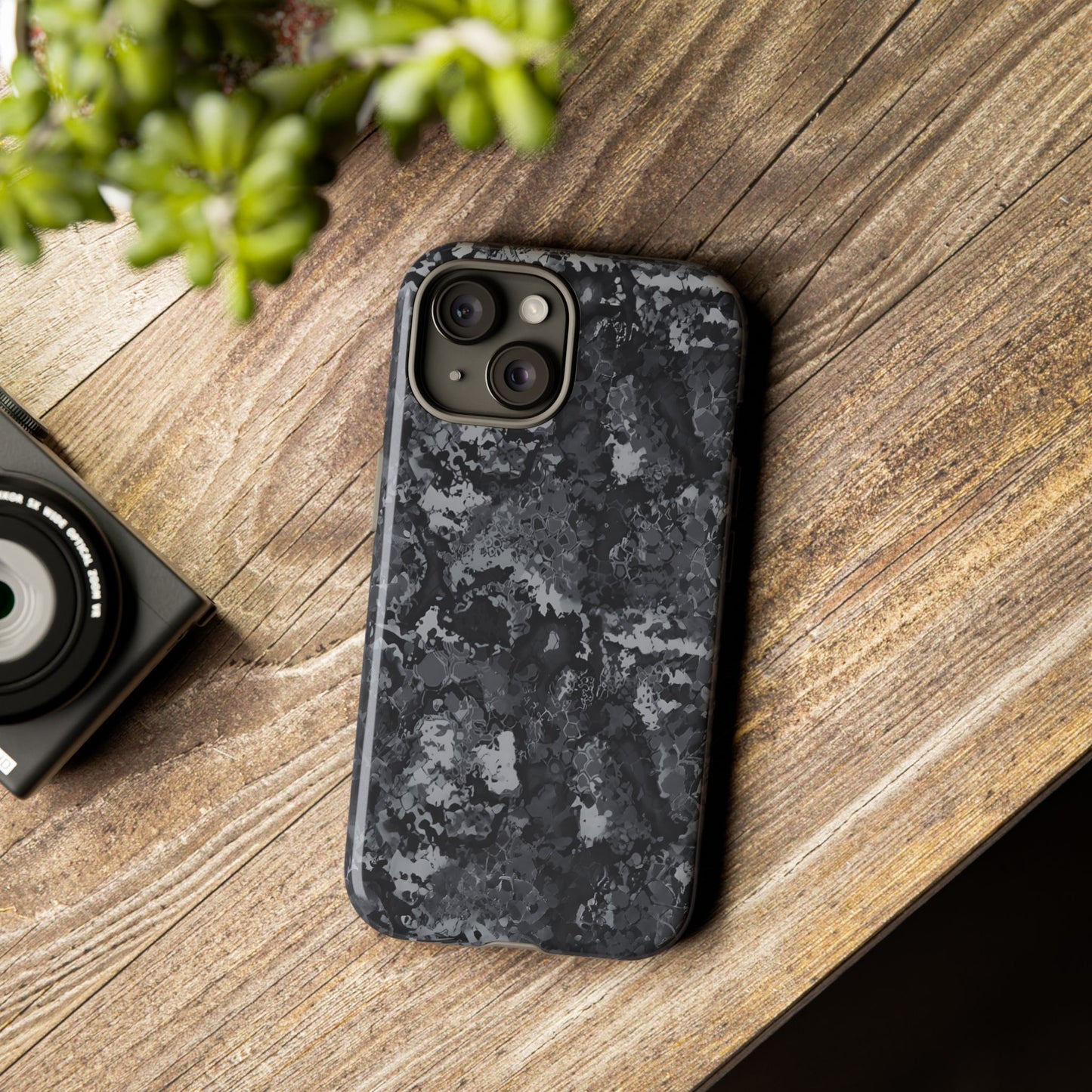 BLACK CAMO phone case TOUGH iPhone 16/15/14/13/12/11 Pro Max | Galaxy S24/S23/S22 Ultra | Pixel 7/8/9 | Slim & Tough