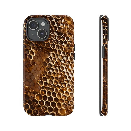 HONEYCOMB GOLD phone case TOUGH iPhone 16/15/14/13/12/11 Pro Max | Galaxy S24/S23/S22 Ultra | Pixel 7/8/9 | Slim & Tough