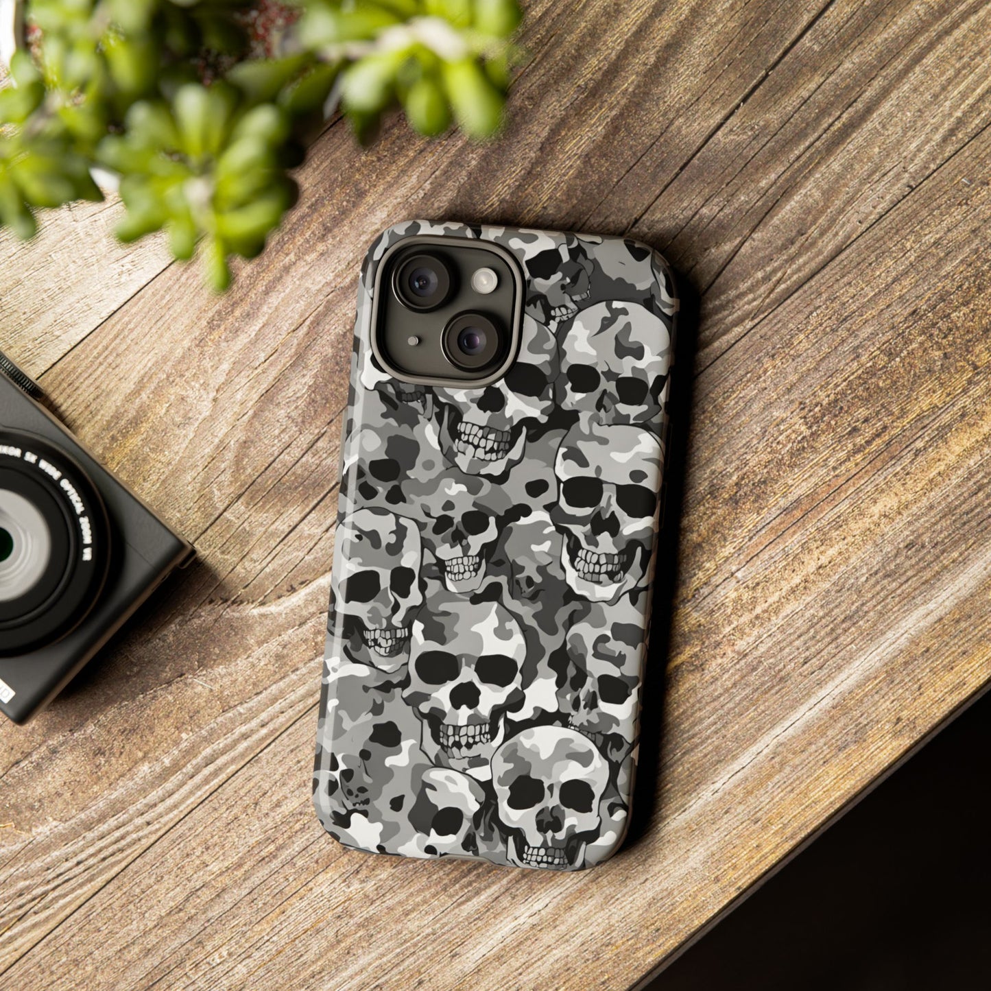 SKULL CAMO phone case TOUGH iPhone 16/15/14/13/12/11 Pro Max | Galaxy S24/S23/S22 Ultra | Pixel 7/8/9 | Slim & Tough