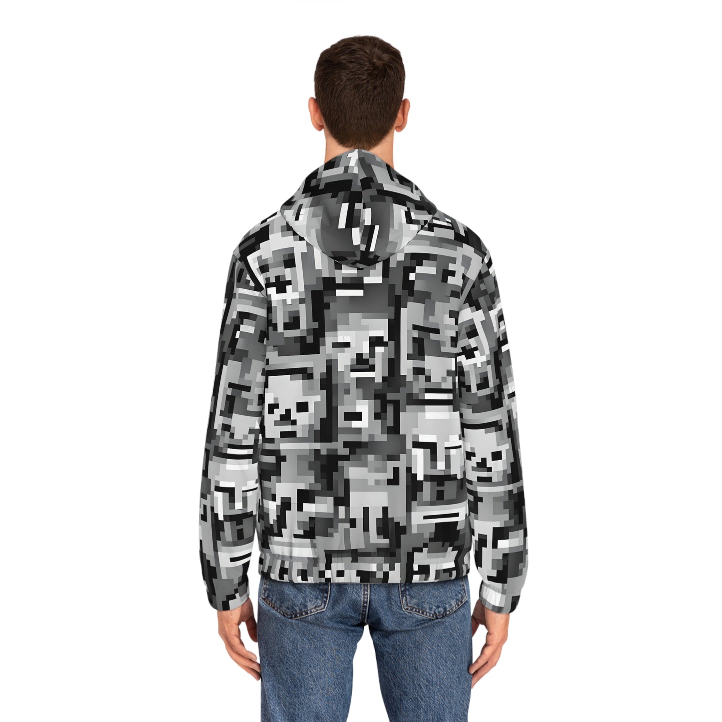 Anti Facial Recognition Hoodie, Anti Surveillance Clothing for Gamers 8-bit design