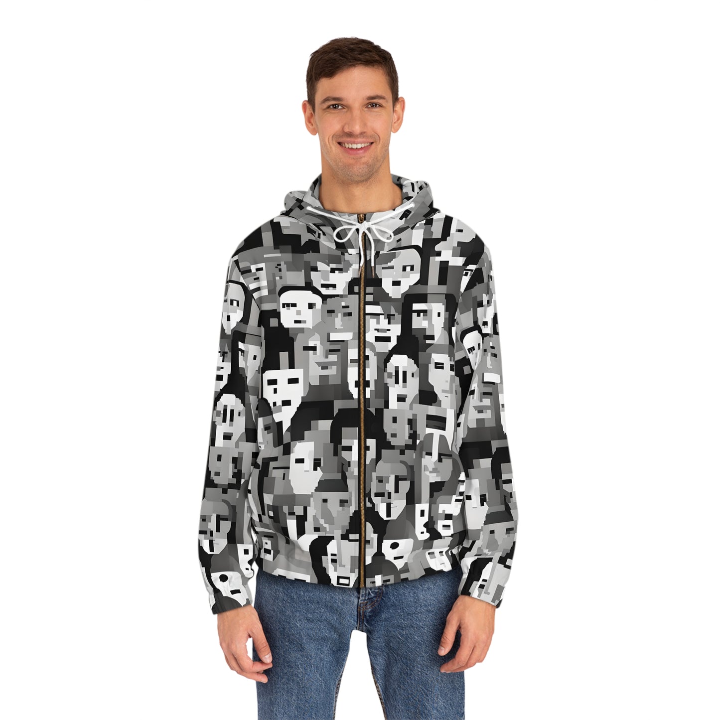 Anti Facial Recognition Hoodie, Anti Surveillance Clothing for Gamers 16-bit design