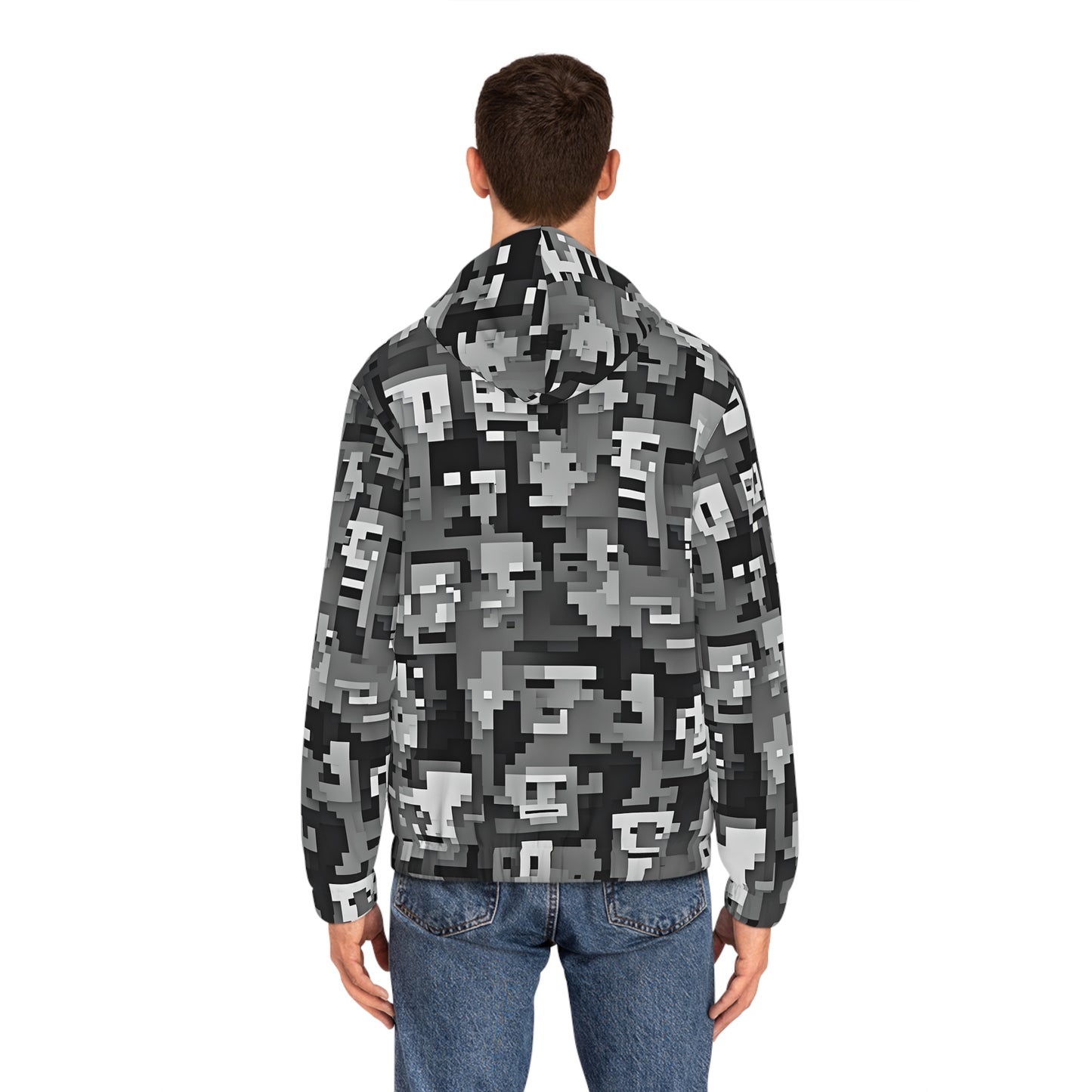 Anti Facial Recognition Hoodie, Anti Surveillance Clothing for Gamers 8-bit design