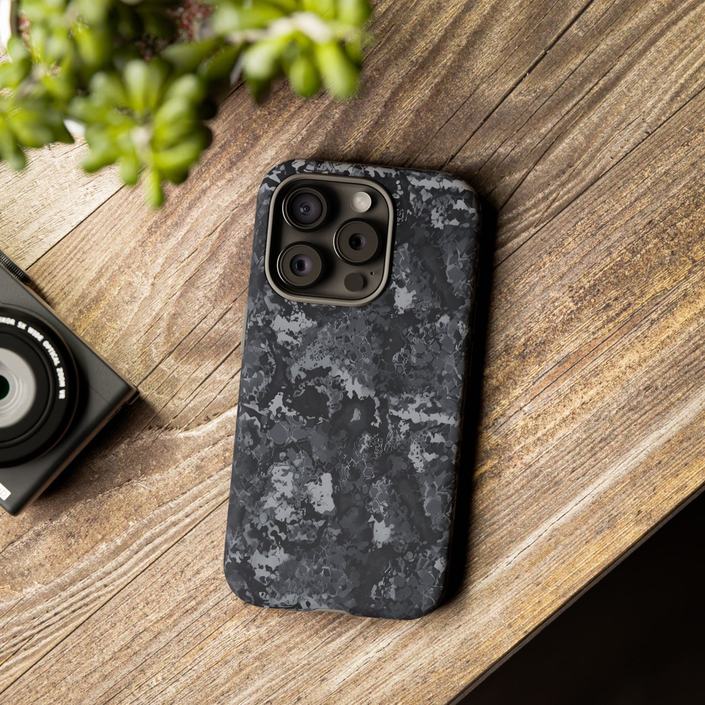 BLACK CAMO phone case TOUGH iPhone 16/15/14/13/12/11 Pro Max | Galaxy S24/S23/S22 Ultra | Pixel 7/8/9 | Slim & Tough