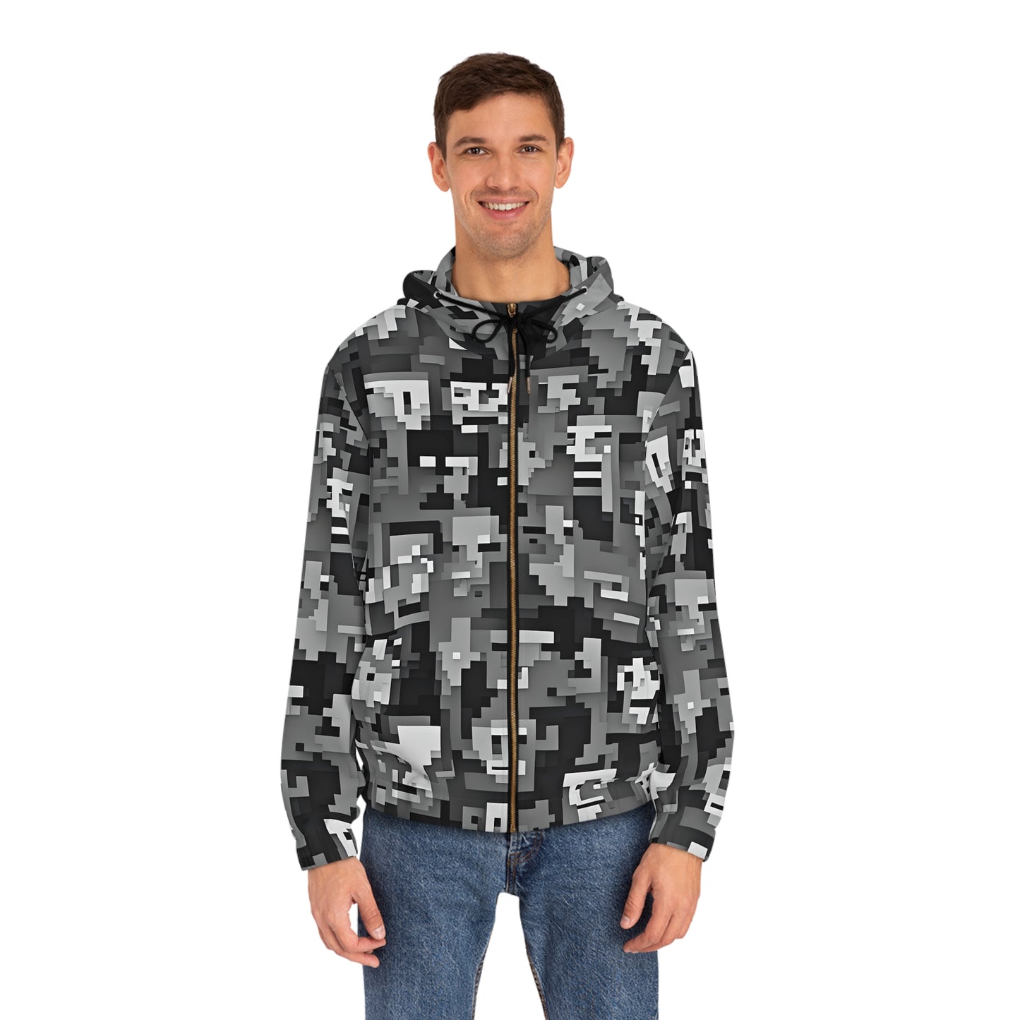 Anti Facial Recognition Hoodie, Anti Surveillance Clothing for Gamers 8-bit design