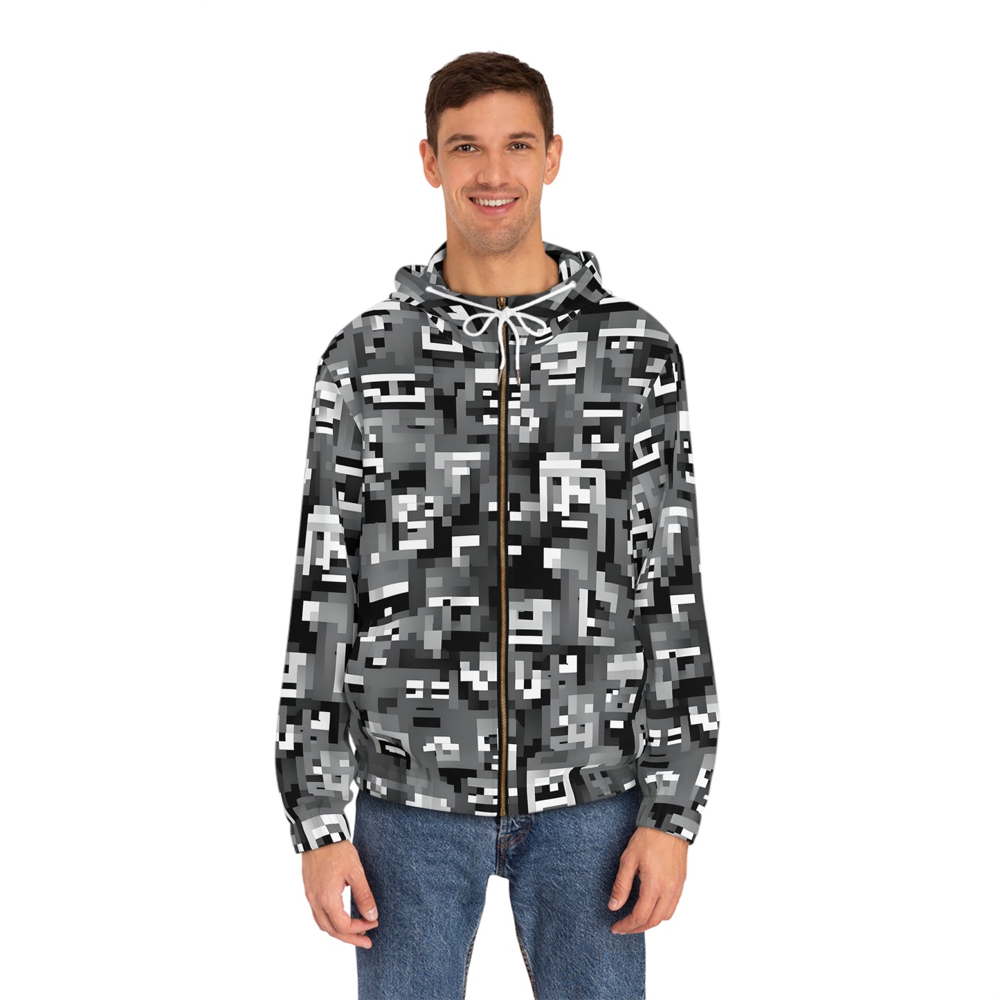 Anti Facial Recognition Hoodie, Anti Surveillance Clothing for Gamers 8-bit design