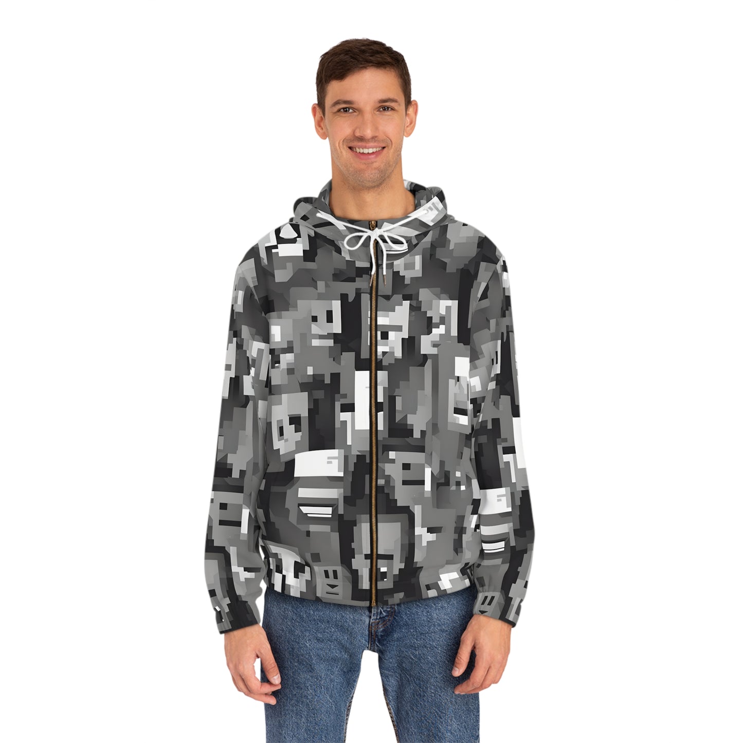 Anti Facial Recognition Hoodie, Anti Surveillance Clothing for Gamers 8-bit design