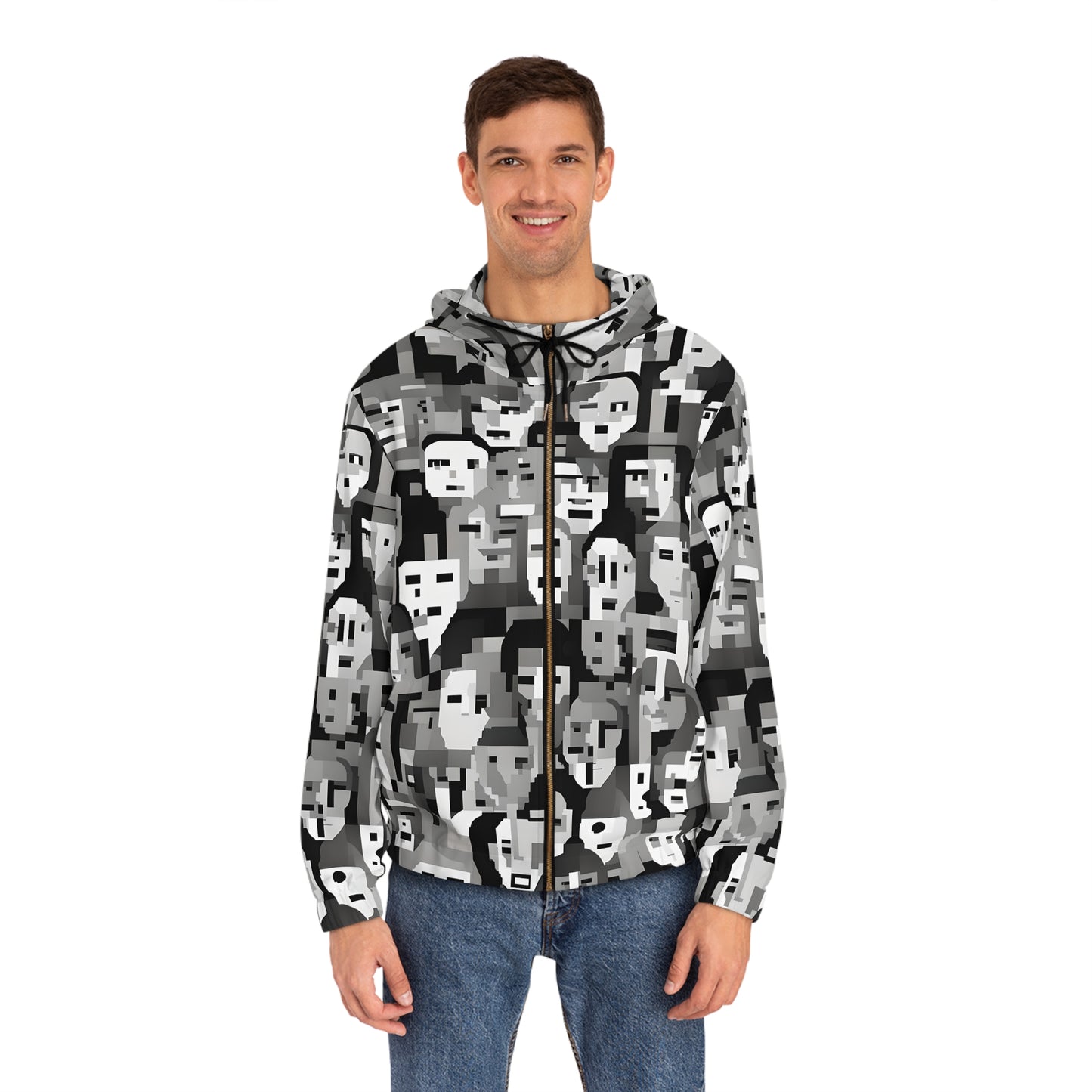 Anti Facial Recognition Hoodie, Anti Surveillance Clothing for Gamers 16-bit design