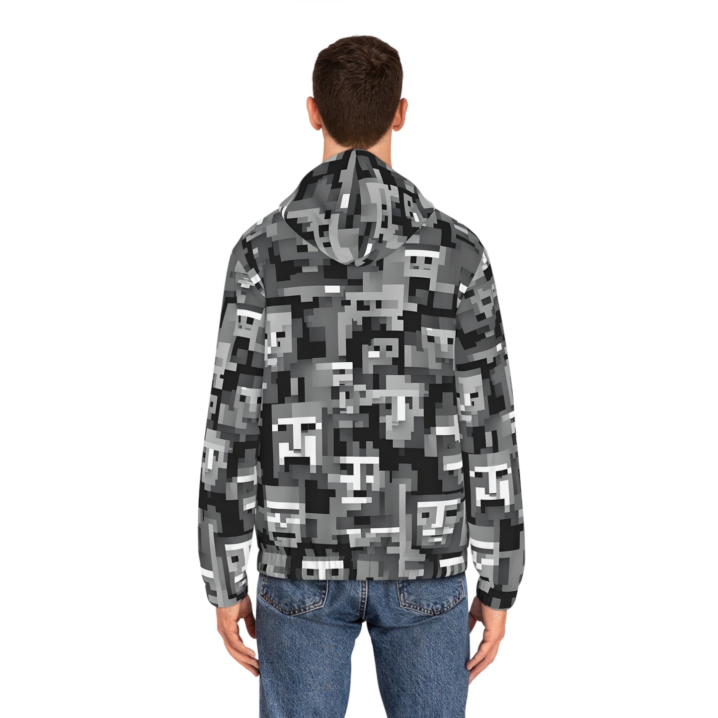 Anti Facial Recognition Hoodie, Anti Surveillance Clothing for Gamers 8-bit design