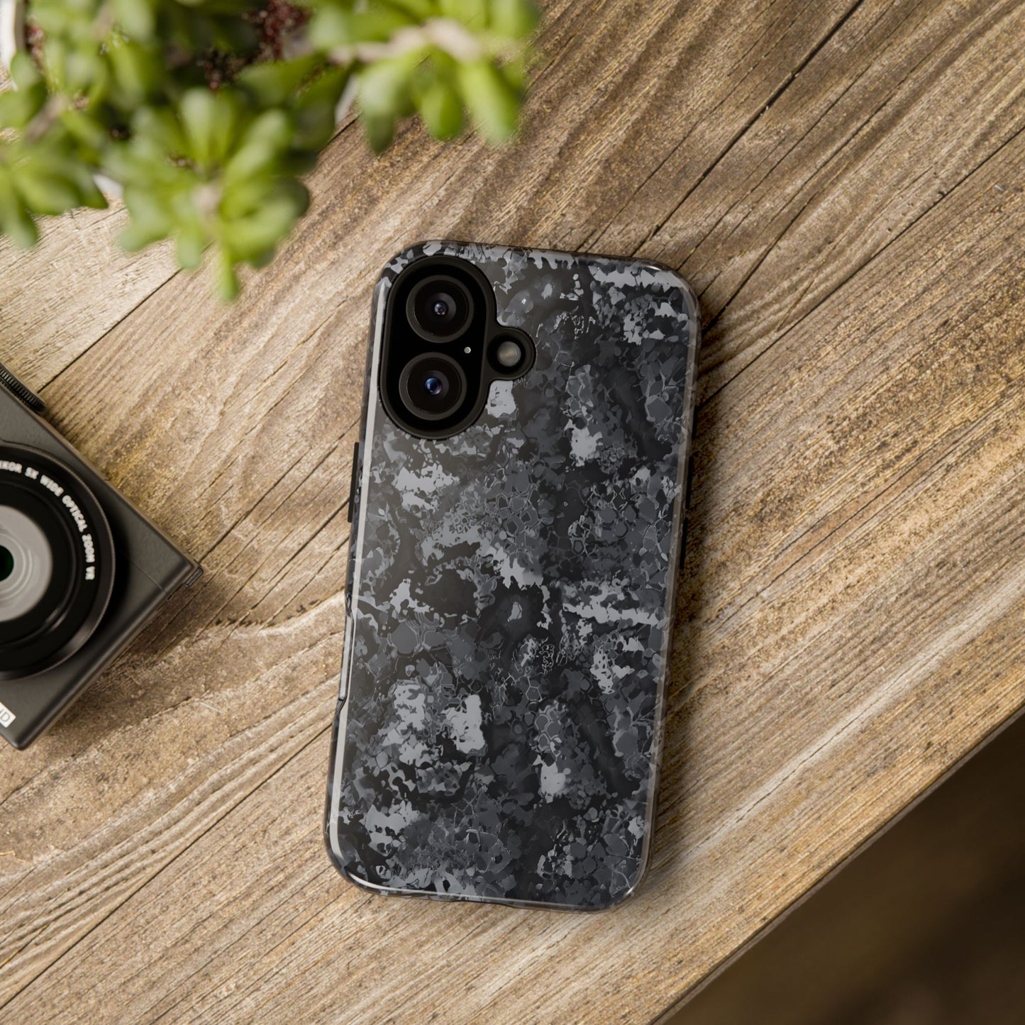 BLACK CAMO phone case TOUGH iPhone 16/15/14/13/12/11 Pro Max | Galaxy S24/S23/S22 Ultra | Pixel 7/8/9 | Slim & Tough