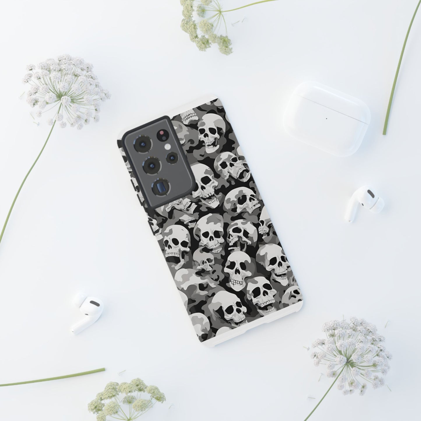 SKULL phone case TOUGH iPhone 16/15/14/13/12/11 Pro Max | Galaxy S24/S23/S22 Ultra | Pixel 7/8/9 | Slim & Tough