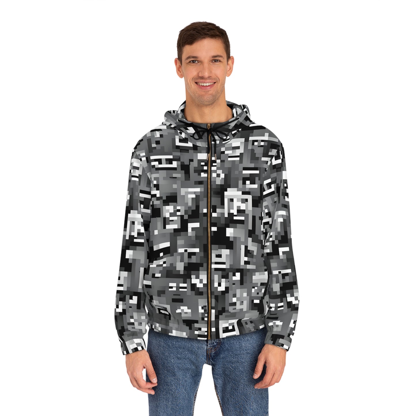 Anti Facial Recognition Hoodie, Anti Surveillance Clothing for Gamers 8-bit design