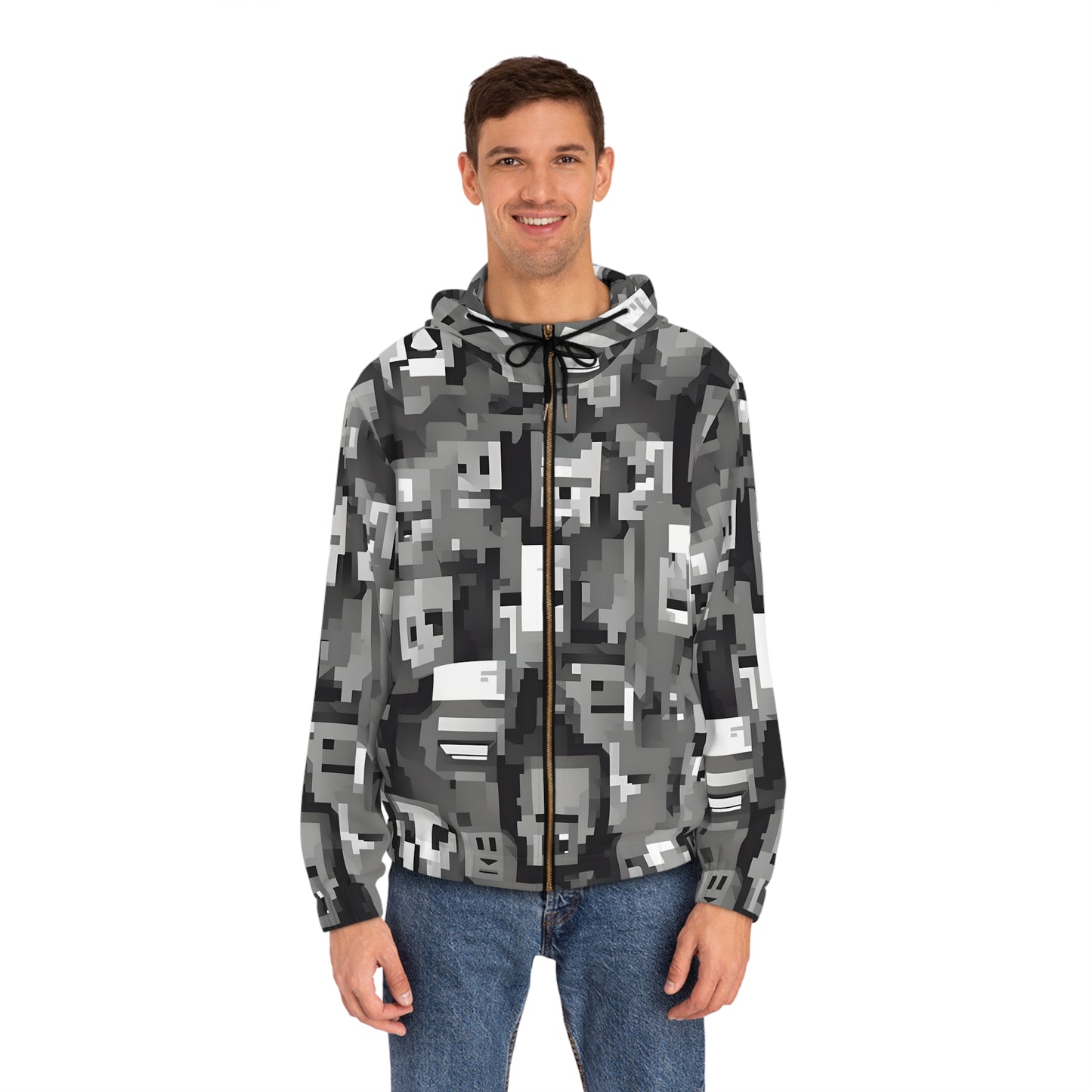 Anti Facial Recognition Hoodie, Anti Surveillance Clothing for Gamers 8-bit design