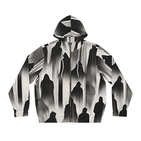 Full-Zip Hoodie Adversarial Anti AI Anti facial recognition technology gift for the aware pinstripe