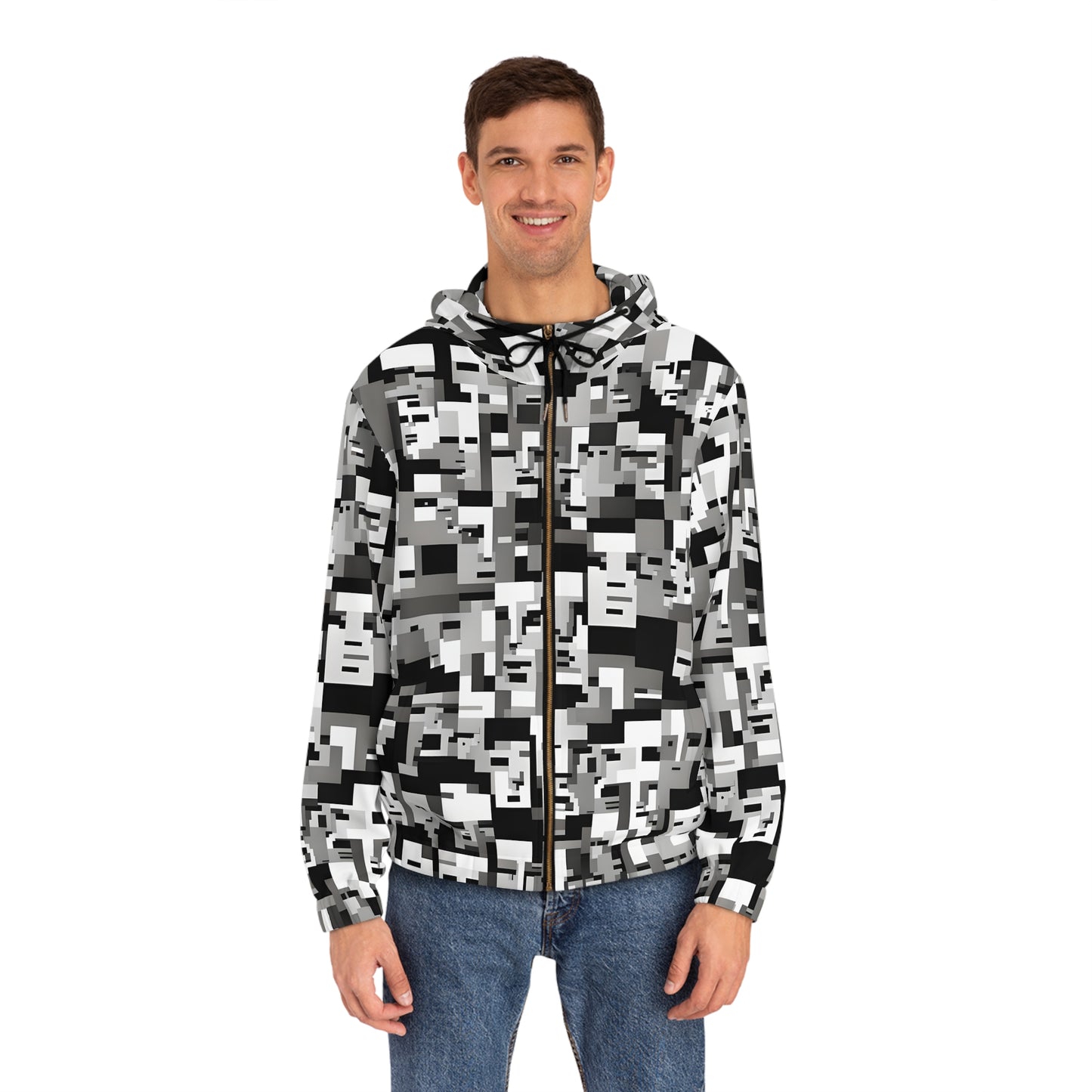 Anti Facial Recognition Hoodie, Anti Surveillance Clothing for Gamers 16-bit design