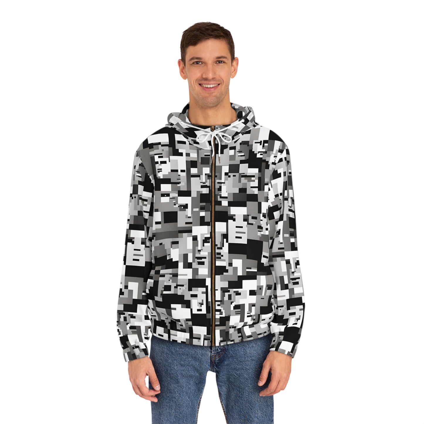 Anti Facial Recognition Hoodie, Anti Surveillance Clothing for Gamers 16-bit design