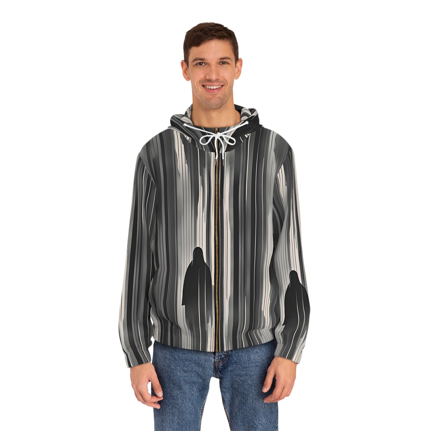 Full-Zip Hoodie Adversarial Anti AI Anti facial recognition technology gift for the aware stripe