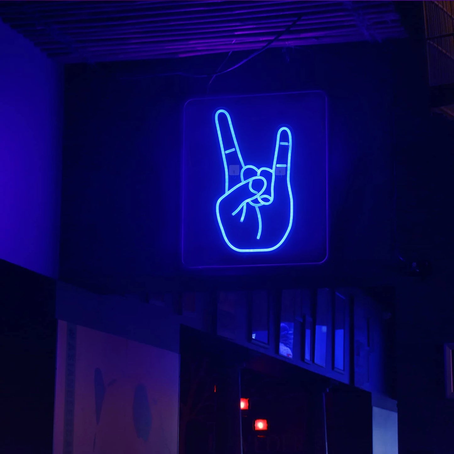 Peace Gesture Led Neon Sign Love Symbol Hand Shape Finger Hanging Wall Night Light Art Bedroom Decor Lamp Birthday Gift