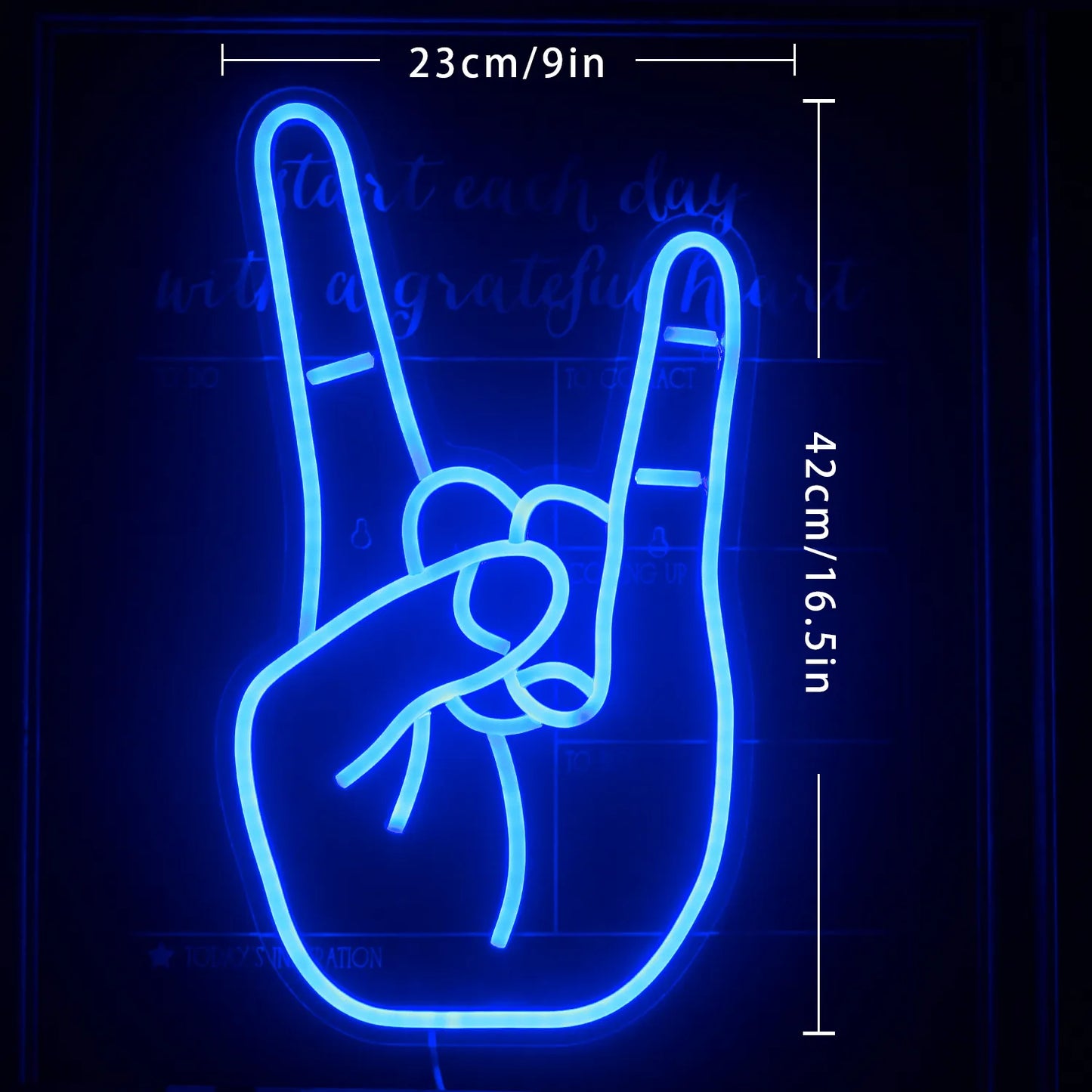 Peace Gesture Led Neon Sign Love Symbol Hand Shape Finger Hanging Wall Night Light Art Bedroom Decor Lamp Birthday Gift