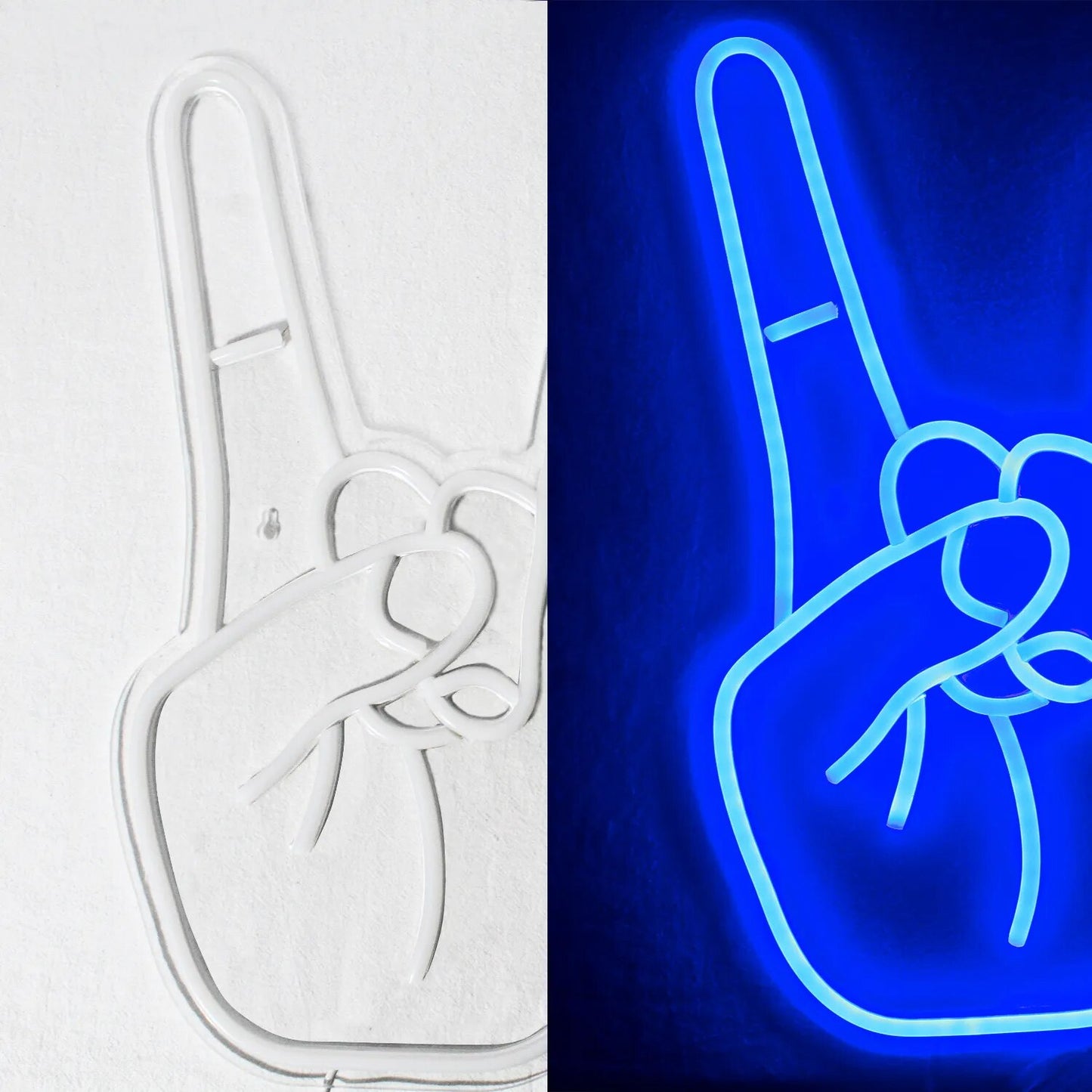 Peace Gesture Led Neon Sign Love Symbol Hand Shape Finger Hanging Wall Night Light Art Bedroom Decor Lamp Birthday Gift