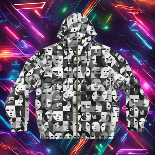 Anti Facial Recognition Hoodie, Anti Surveillance Clothing for Gamers 16-bit design