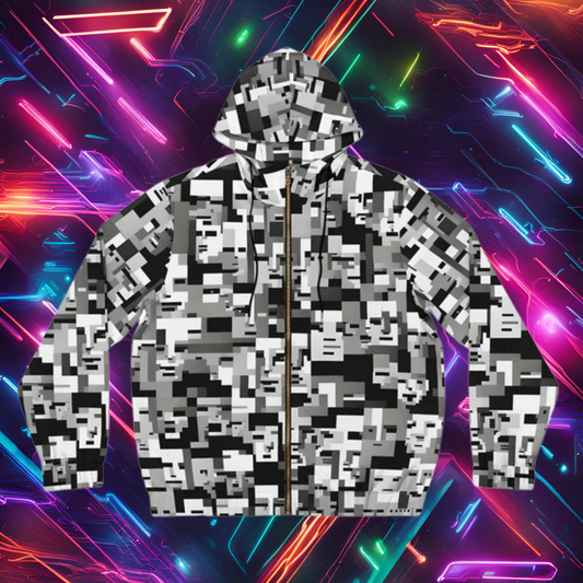 Anti Facial Recognition Hoodie, Anti Surveillance Clothing for Gamers 16-bit design